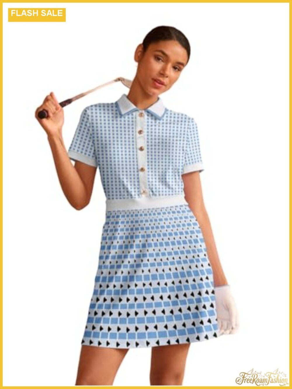 Women's Golf Tennis Dress Short Sleeve Collared UPF 50+ Athletic Dress